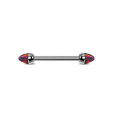 PAIR Dainty Opal Spike Ends Internally Threaded Titanium Nipple Rings