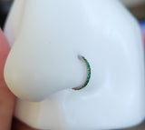 Anodized Emerald Green Micro Gem Nose Hoop