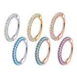 Mini Gem Triple Sided Titanium Nose Hoop 20g & 18g