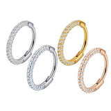 Triple Sided Micro Gem Titanium Hinged Nose Hoop