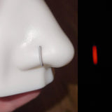 Titanium Glow in the Dark Hinged Nose Hoop