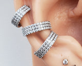 Triple Stacked Micro Paved Gems Hinged Segment Ring