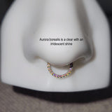 Titanium Front Facing Gems Hinged Ring