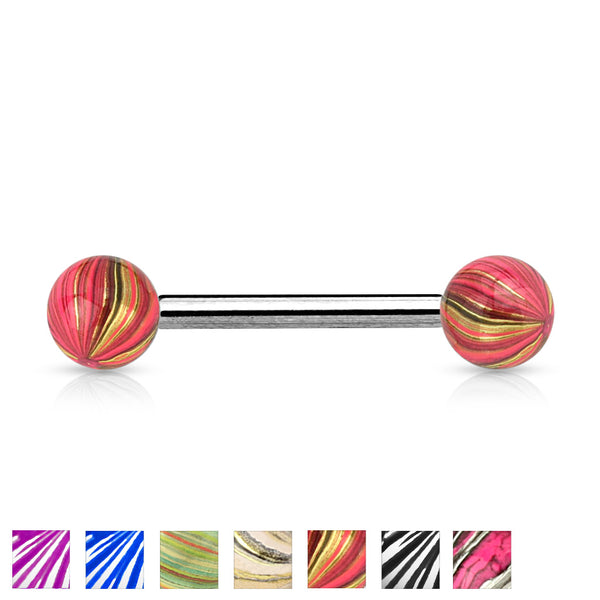 Swirl Design Tongue Ring
