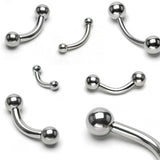316L Steel Ball Curved Barbell Eyebrow Ring