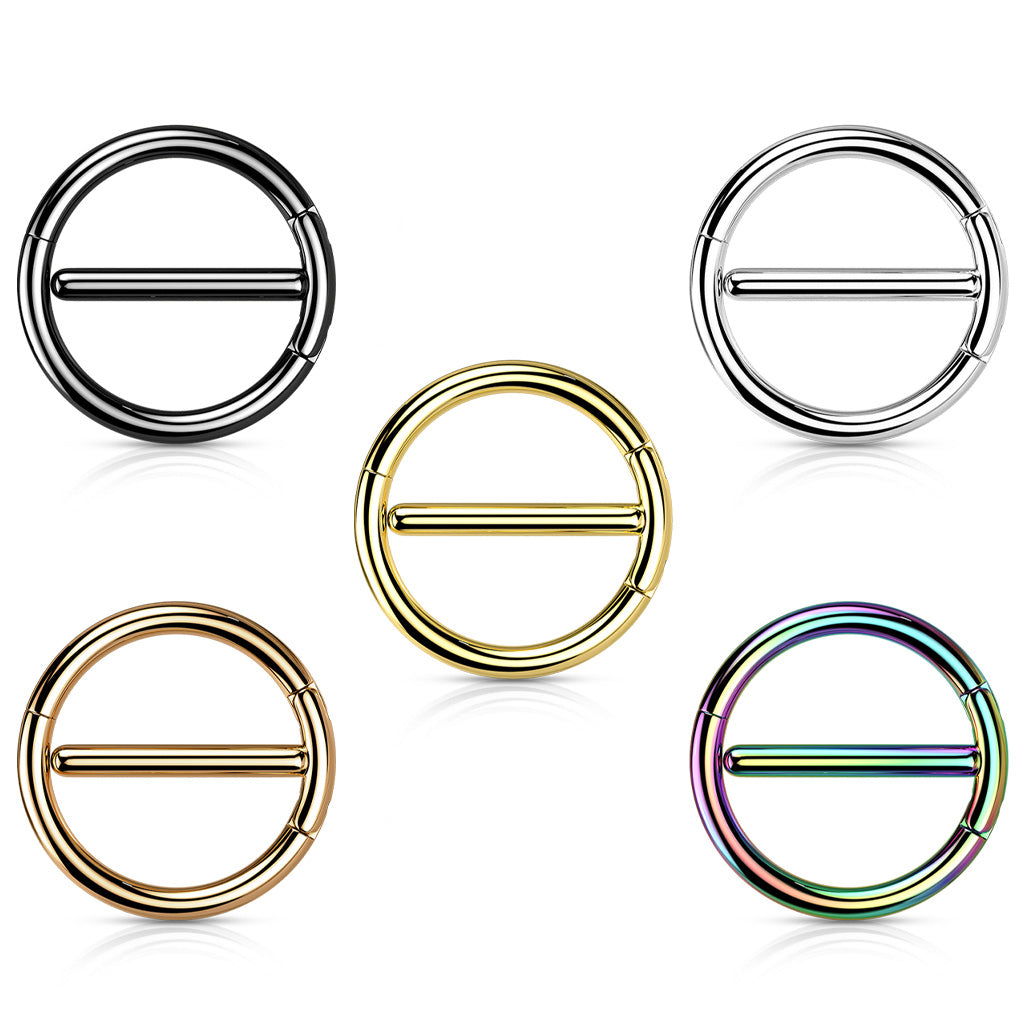 PAIR Dual Hinged Nipple Rings Beauty Mark Body Jewelry