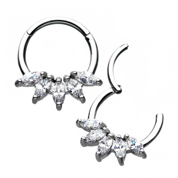 Five Marquise Gem Hinged Segment Ring