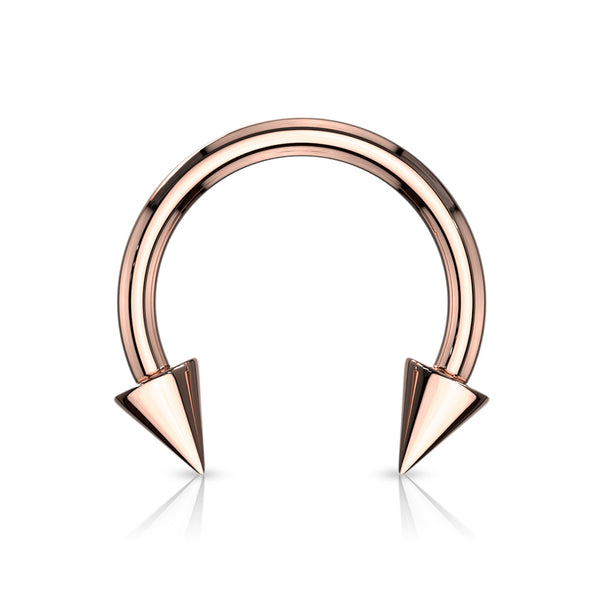 Spike Ends Rose Gold Horseshoe