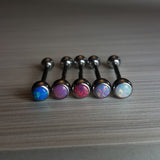 Opal tongue ring