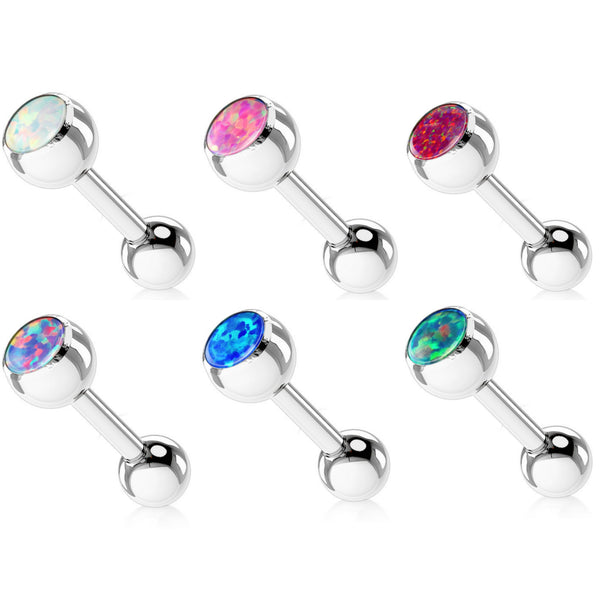 6mm Surgical Steel Opal Ball Tongue Ring 