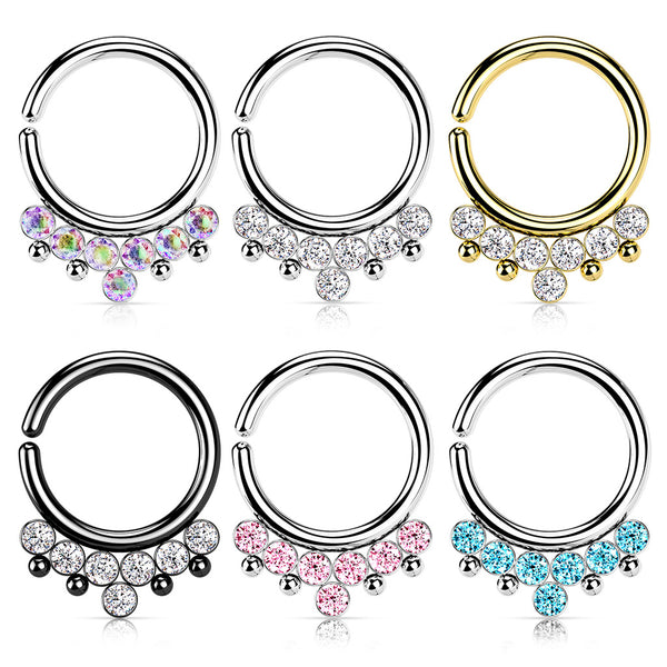 Bendable Seven Gem Septum Ring