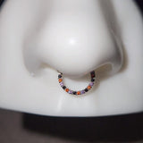 Titanium Front Facing Gems Hinged Ring