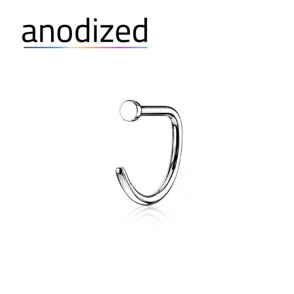 Anodized Titanium D-Shaped Nose Hoop