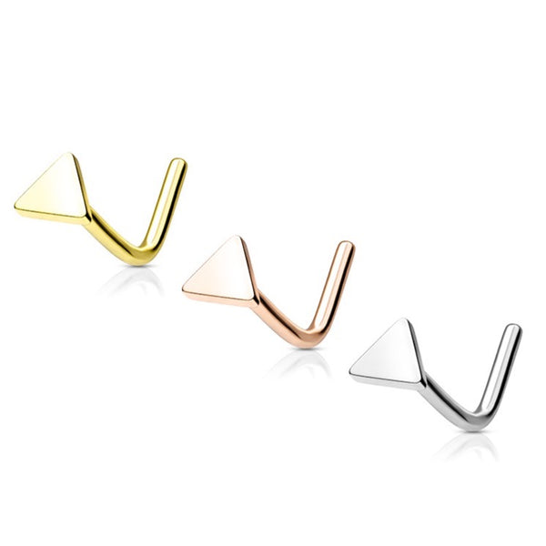 Flat Triangle Top L-Bend Nose Ring