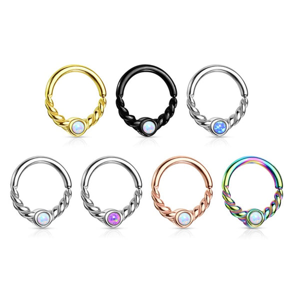 Braided Opal Bendable Ring