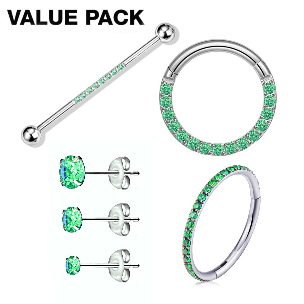 Emerald Green Value Pack Beauty Mark Body Jewelry