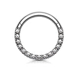 Titanium Front Facing Gems Hinged Ring