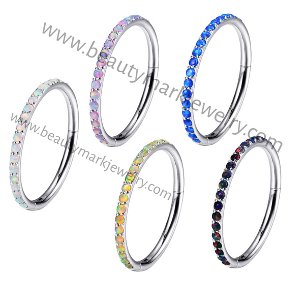 Micro Opal Hinged Ring