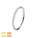 Titanium Micro Opal Hinged Nose Hoop