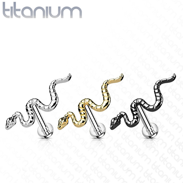 Snake Top Titanium Threadless Lip Ring