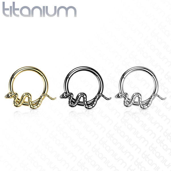 Slithering Snake Titanium Hinged Ring