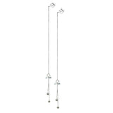 PAIR Double Gem Threader Chain Earrings