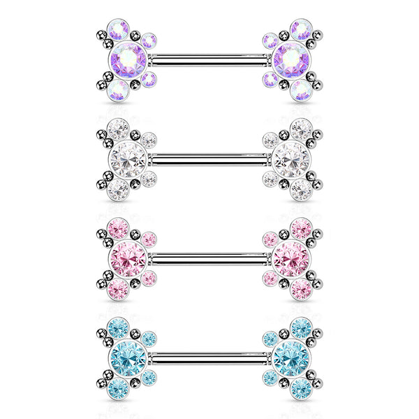 PAIR Butterfly Design Threadless Push-In Nipple Rings