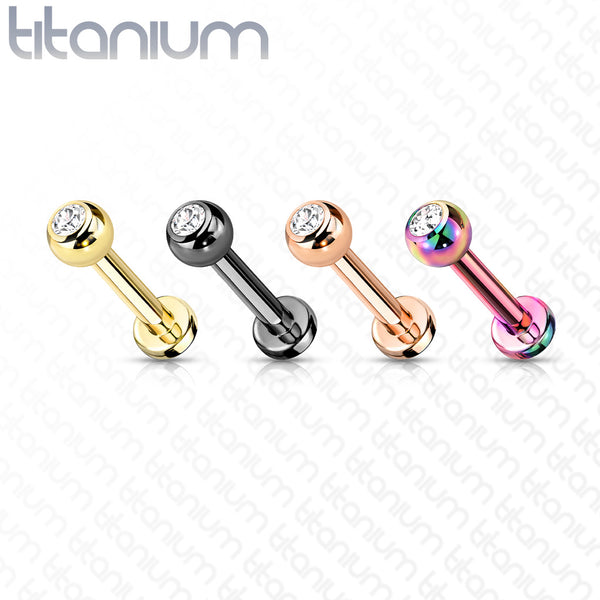 Gem Ball Plated Titanium Flatback Ring