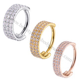 triple stacked micro hoop hinged ring for conch and ear piercings 