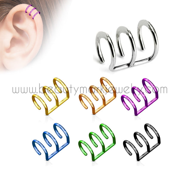Triple Closure Non-Piercing Ear Cuff